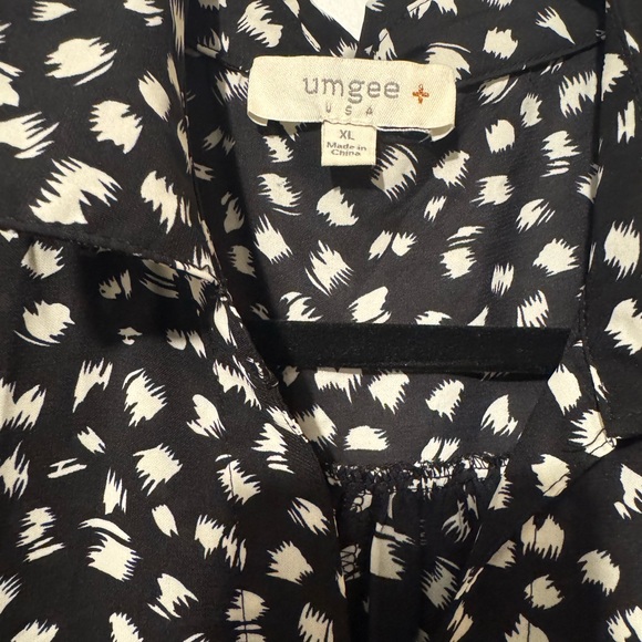 Umgee Black Midi Dress with White Spot Print - Picture 4 of 4